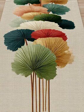 Last One! NEW Abstract Floral Table Runner 16 x 54